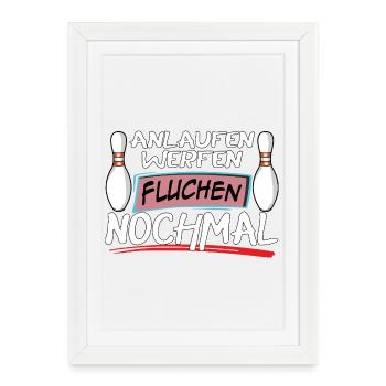 Course, lancer, jurer, lancer encore - Affiche encadrée (27 × 37 cm) - blanc - Devant