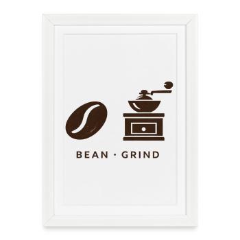 BEAN . GRIND . COFFEE . COFFEE - Framed poster (27 × 37 cm) - white - Front
