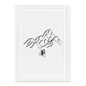 Bike Mountain - Affiche encadrée (27 × 37 cm) - blanc - Devant