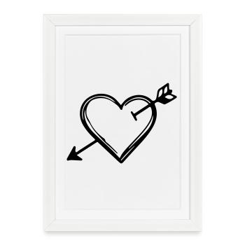 Heart Arrow Icon - Framed poster (27 × 37 cm) - white - Front