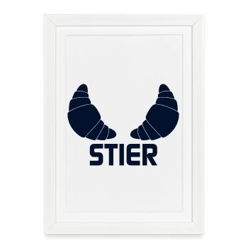 Croissants du signe du zodiaque Taureau - Affiche encadrée (27 × 37 cm) - blanc - Devant