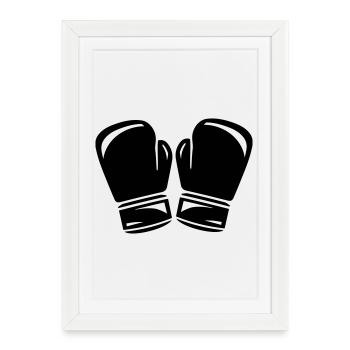 boxe - Affiche encadrée (27 × 37 cm) - blanc - Devant