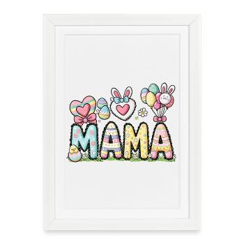 Design de maman de Pâques pastel - Affiche encadrée (27 × 37 cm) - blanc - Devant