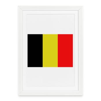 Drapeau belge - Affiche encadrée (27 × 37 cm) - blanc - Devant