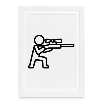 sniper - Affiche encadrée (27 × 37 cm) - blanc - Devant