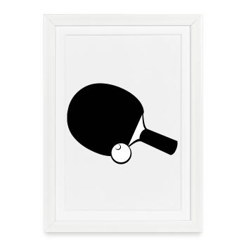 Raquettes de tennis de table - Affiche encadrée (27 × 37 cm) - blanc - Devant