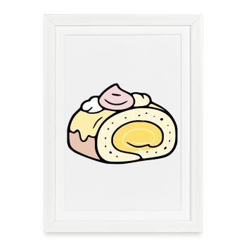 Gâteau d’été - Affiche encadrée (27 × 37 cm) - blanc - Devant
