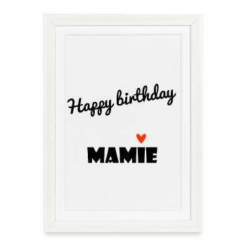 HAPPY BIRTHDAY. GRANNY. MAMMA. GRANDMOTHER. PARTY - Framed poster (27 × 37 cm) - white - Front
