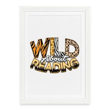 Passionné de lecture de livres - Affiche encadrée (27 × 37 cm) - blanc - Devant
