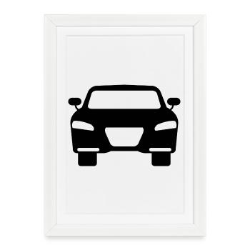 Voiture - Affiche encadrée (27 × 37 cm) - blanc - Devant