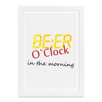 Bière : consommation de bière - Affiche encadrée (27 × 37 cm) - blanc - Devant