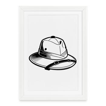 Safari Hat - Framed poster (27 × 37 cm) - white - Front