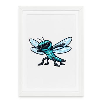 Dab de la Libellule - Affiche encadrée (27 × 37 cm) - blanc - Devant