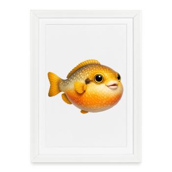 Cuddly Goldfish Caricature - Framed poster (27 × 37 cm) - white - Front