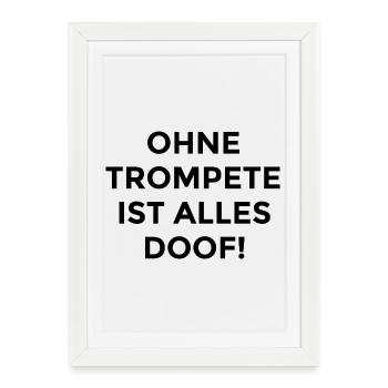 Diction de trompette - Affiche encadrée (27 × 37 cm) - blanc - Devant