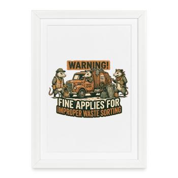 Trash collection team - Framed poster (27 × 37 cm) - white - Front
