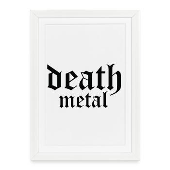 death metal logo - Framed poster (27 × 37 cm) - white - Front