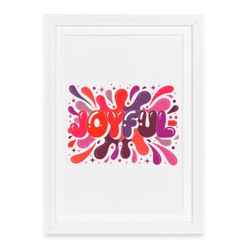 Joyful Splash Colorful Typography - Framed poster (27 × 37 cm) - white - Front