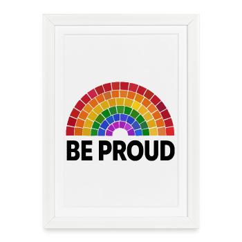 Be Proud | Rainbow Mosaic | Pride | LGBT - Framed poster (27 × 37 cm) - white - Front