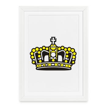 princess krone crown king - Affiche encadrée (27 × 37 cm) - blanc - Devant