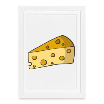 Fromage - Affiche encadrée (27 × 37 cm) - blanc - Devant