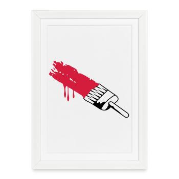 Une brosse avec des couleurs - Affiche encadrée (27 × 37 cm) - blanc - Devant