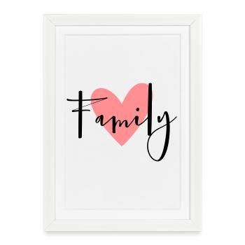 Family heart gift idea parents child love - Framed poster (27 × 37 cm) - white - Front