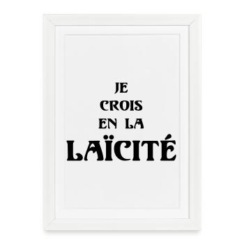 Laïcité - Affiche encadrée (27 × 37 cm) - blanc - Devant