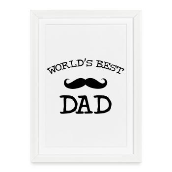 World's Best Dad - Affiche encadrée (27 × 37 cm) - blanc - Devant