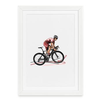 racing bicycle - Affiche encadrée (27 × 37 cm) - blanc - Devant