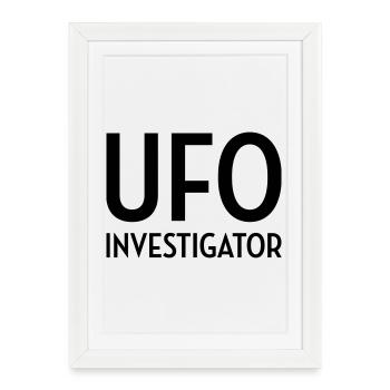 UFO - Alien - Unidentified flying object - Space - Framed poster (27 × 37 cm) - white - Front
