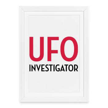 UFO - Alien - Unidentified flying object - Space - Framed poster (27 × 37 cm) - white - Front