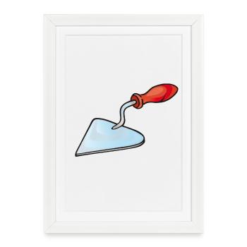 Bricklayer's trowel | Trowel - Framed poster (27 × 37 cm) - white - Front
