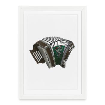 Harmonica styrienne - Styrie | ZiachON ! - Affiche encadrée (27 × 37 cm) - blanc - Devant