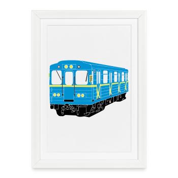 Métro de Kiev - Affiche encadrée (27 × 37 cm) - blanc - Devant