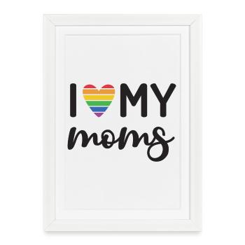 J’aime mes mamans - Affiche encadrée (27 × 37 cm) - blanc - Devant