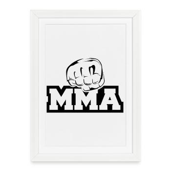 Icône du poing MMA icône du logo Illustration Icône du logo - Affiche encadrée (27 × 37 cm) - blanc - Devant
