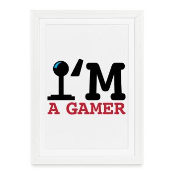 A Gamer Bold Typography - Framed poster (27 × 37 cm) - white - Front