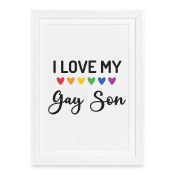 J’aime mon fils gay - Affiche encadrée (27 × 37 cm) - blanc - Devant
