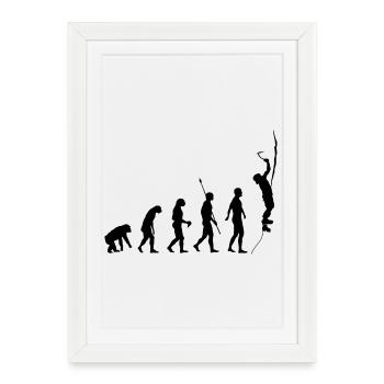 Évolution humaine, escalade sur glace, grimpeurs sur glace - Affiche encadrée (27 × 37 cm) - blanc - Devant