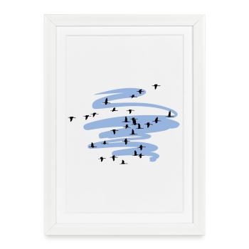 Wild Geese Cranes Spring - Framed poster (27 × 37 cm) - white - Front