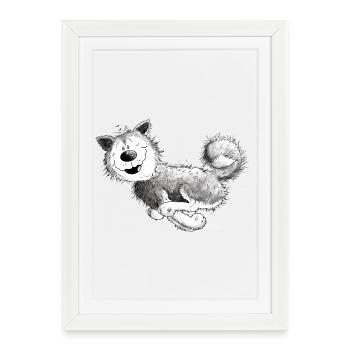 Swift Siberian Husky Sled Dog Dog - Framed poster (27 × 37 cm) - white - Front