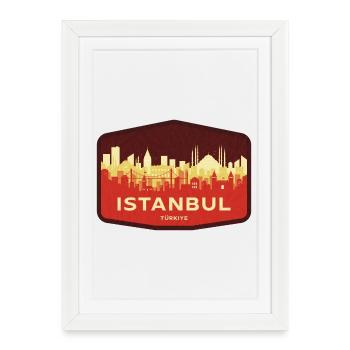 Ligne d’horizon d’Istanbul - Affiche encadrée (27 × 37 cm) - blanc - Devant
