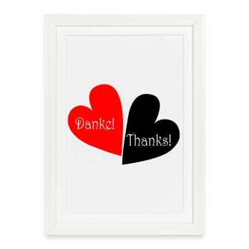Merci Merci Cœur - Affiche encadrée (27 × 37 cm) - blanc - Devant