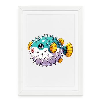 Blowfish - Affiche encadrée (27 × 37 cm) - blanc - Devant