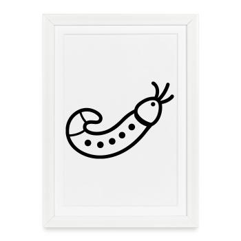 ver de terre - Affiche encadrée (27 × 37 cm) - blanc - Devant