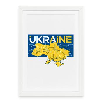 Circuit Ukraine Map - Framed poster (27 × 37 cm) - white - Front