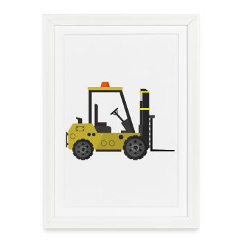 Chariot élévateur - Affiche encadrée (27 × 37 cm) - blanc - Devant