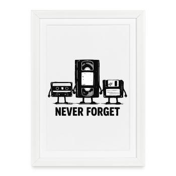 Never Forget Retro Tech - Framed poster (27 × 37 cm) - white - Front