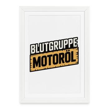 Groupe sanguin : conception du tournevis à huile moteur - Affiche encadrée (27 × 37 cm) - blanc - Devant